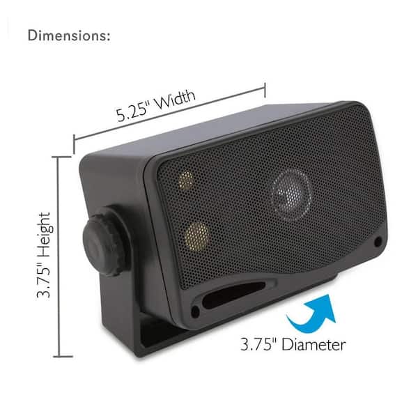 Pyle PLMR24B 3.5 400 Watt 3-Way Weather Proof Mini Box Speakers System Black 4 