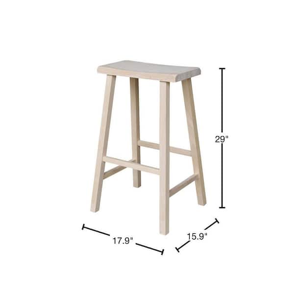30 in. Unfinished Wood Bar Stool