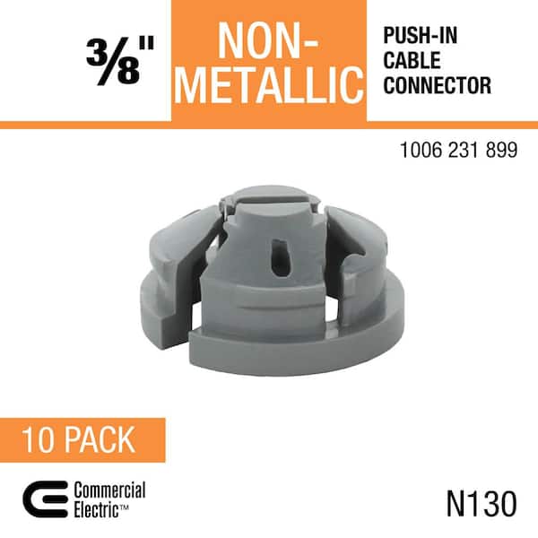3/8 in. Non-Metallic Push-In Connector (10-Pack) 3/8 in. Non-Metallic Push-In Connector (10-Pack)