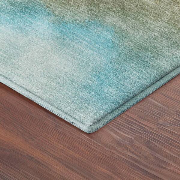 Mayfield Premium Machine Washable Abstract AMF2419 Blue 10 ft. x 14 ft. Area Rug