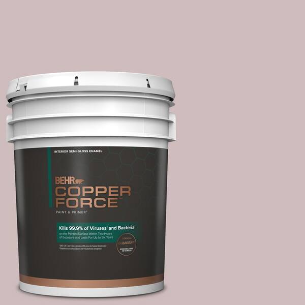 COPPER FORCE 5 gal. #N120-3 Mauve It Semi-Gloss Enamel Virucidal and Antibacterial Interior Paint & Primer