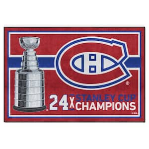 Montreal Canadiens Red 5 ft. x 8 ft. Plush Area Rug