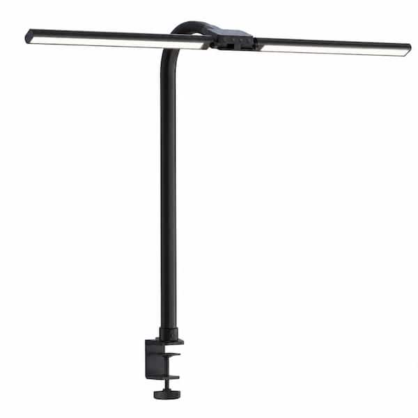 LED Double Head Clamp Desk Lamp with 30.9 in Wide Light Bar, 15W Dimmable Architect for Office Workbench