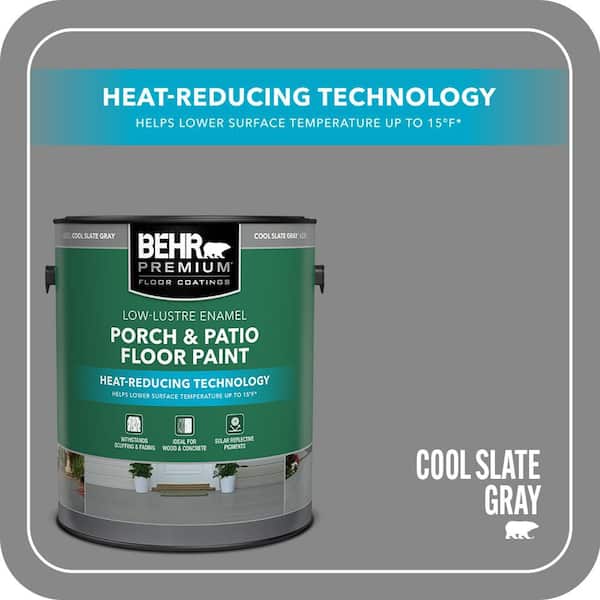 1 gal. Cool Slate Gray Low-Lustre Enamel Interior/Exterior Porch and Patio Floor Paint with Heat-Reducing Technology