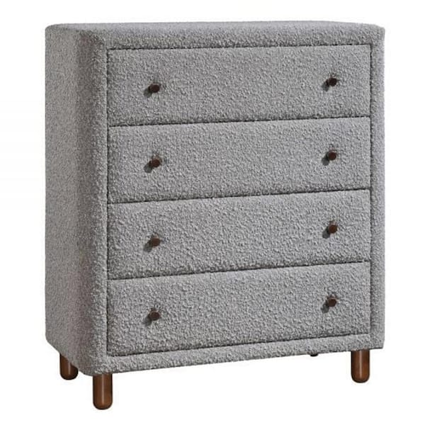 Benjara Gray And Brown 4-Drawer 33 In. Wide Dresser Without Mirror ...