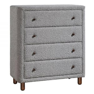 Gray and Brown 4-Drawer 33 in. Wide Dresser Without Mirror