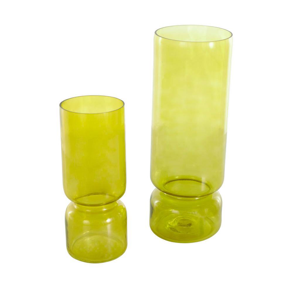 Nerissa Green Glass Round Table Vase Set