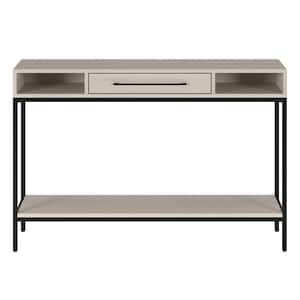 Arroyo 45 in. Blackened Bronze and Alder White Rectangle MDF Top Console Table