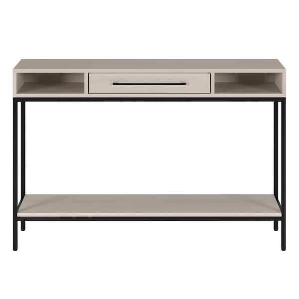 Meyer&Cross Arroyo 45 in. Blackened Bronze and Alder White Rectangle MDF Top Console Table