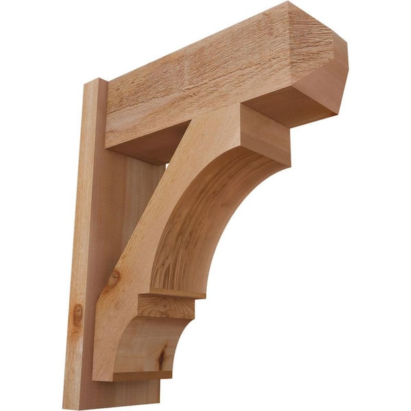 Ekena Millwork 8 in. x 26 in. x 22 in. Balboa Craftsman Rough Sawn Western Red Cedar Outlooker