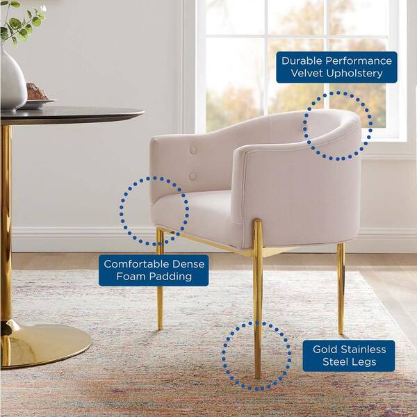 Modway Savour Pink Tufted Performance Velvet Accent Chair Eei 3903 Pnk The Home Depot