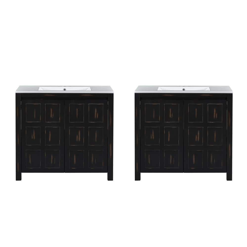 72 in. Freestanding Espresso Bath Vanity with White Ceramic Top Unassembled price history on PriceWatchPro
