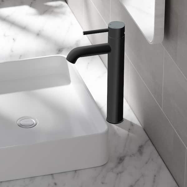 Swiss Madison Ivy Single-Handle High-Arc Single-Hole Bathroom Faucet in Matte Black