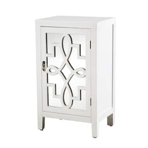 18 in. White Rectangle Wood Roxie Rose Nightstand