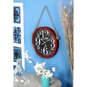 Multi-Colored Contemporary Wall Clock with Rope Hanger