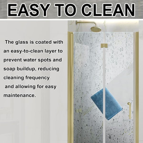 Lonni 34-35.9 in.W x 72 in.H Bi-Fold Frameless Shower Door