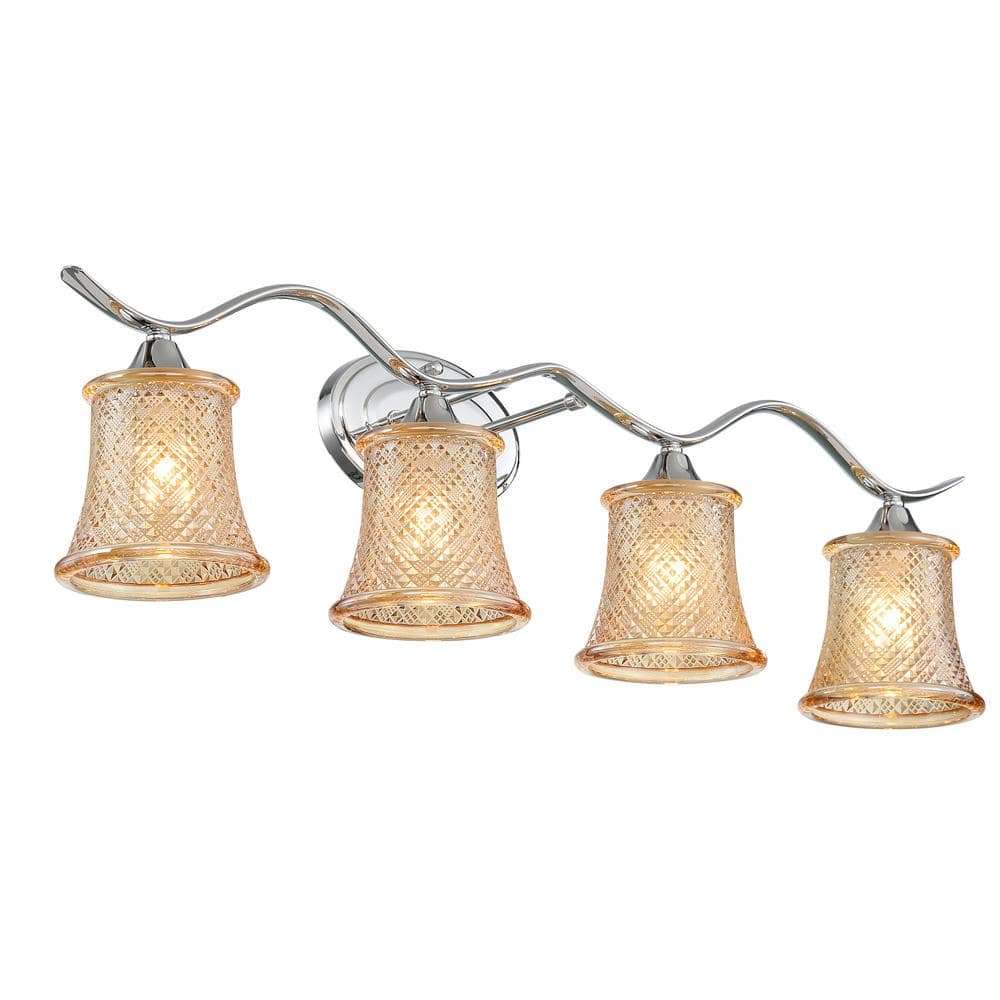Vanity Art Ravenna 31.5 in. 4-lights Chrome Vanity Light with Cut ...