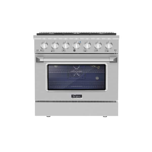 Empava 36 in. 5.2 cu.ft. Gas Range with Single Oven in Stainless Steel
