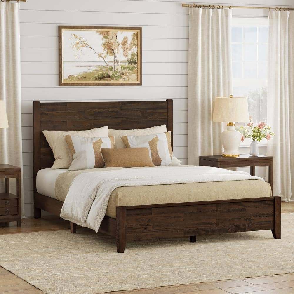 Bed frame queen brown online