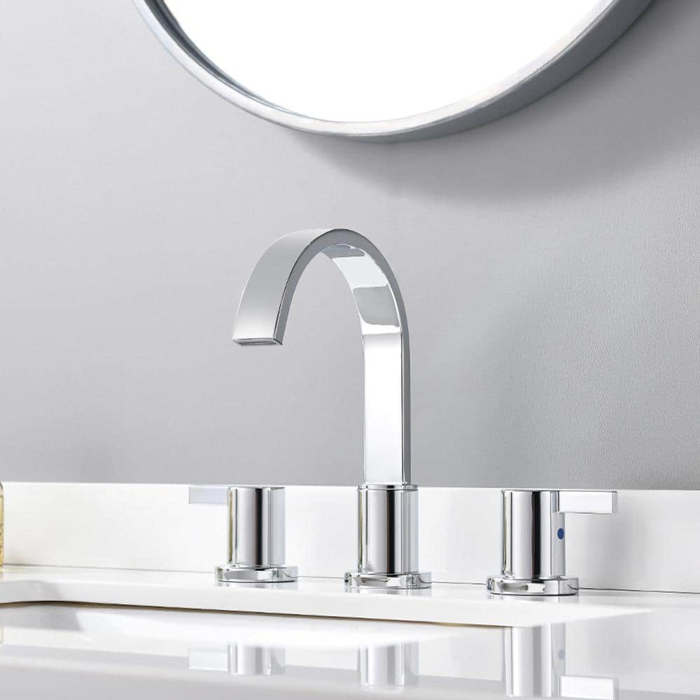 Chrome 8-Inch 2-Handle Widespread Bathroom Faucet