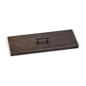 24 in. x 8 in. Rectangular Oil Rubbed Bronze Cover for Drop-In Fire Pit Pan