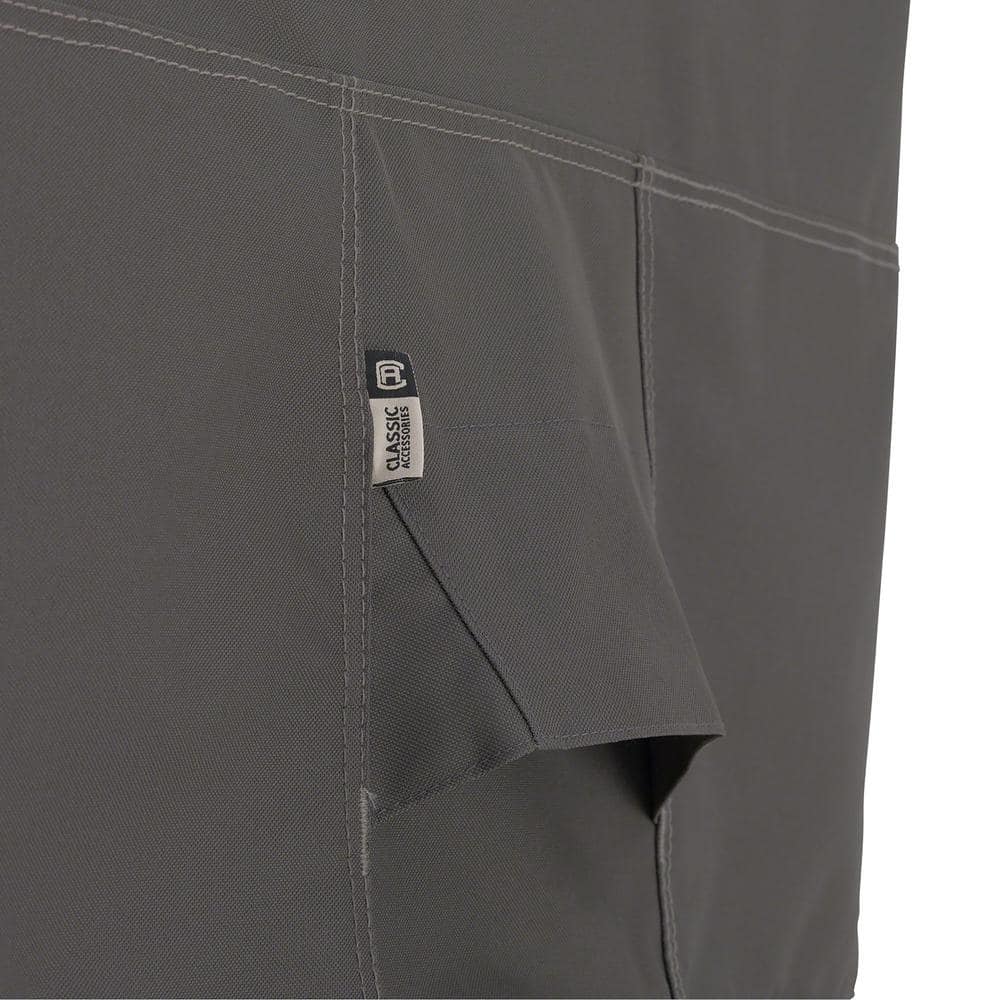 Large Gray Water-Resistant Outdoor Furniture Cover with Umbrella Hole