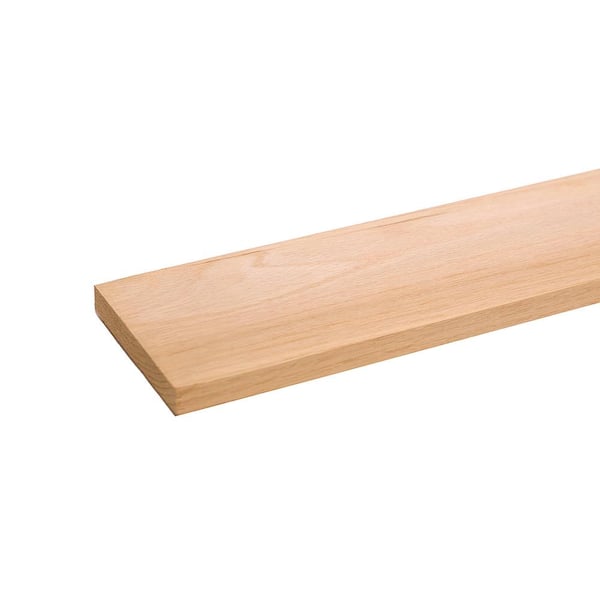 Waddell Project Board - 48 in. x 4 in. x 1 in. - Unfinished S4S Red Oak Wood with No Finger Joints - Ideal for DIY Shelving