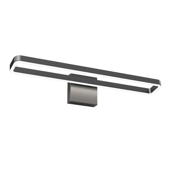 Hinge 27 in. 1 Light Black Modern Integrated LED 3 CCT Vanity Light Bar for Bathroom