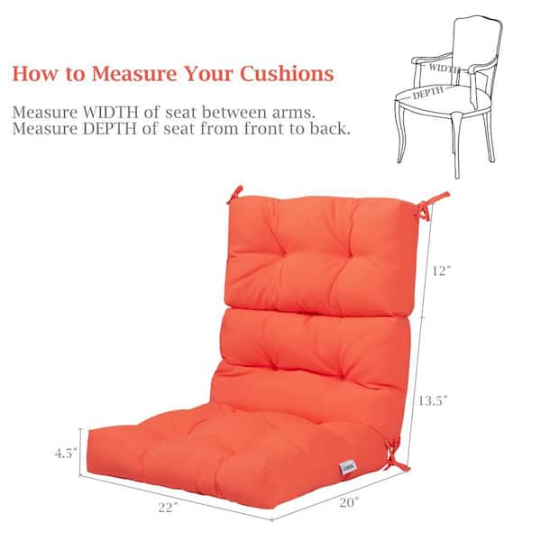 Costway 22 x Outdoor Back Chair Cushion Tufted Pillow Patio