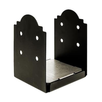 Outdoor Accents Mission Collection ZMAX, Black Powder-Coated Post Base for 8x8 Nominal Lumber
