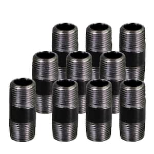 Black Steel Pipe, 3/8 in. x 2-1/2 in. Nipple Fitting (Pack of 10)