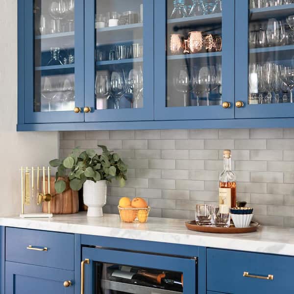 Coco Glossy Amber Grey 2 in. x 5-7/8 in. Porcelain Wall Tile (5.94 sq. ft./Case)