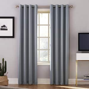 Haze Woven Solid 52 in. W x 63 in. L Noise Cancelling Thermal Grommet Blackout Curtain