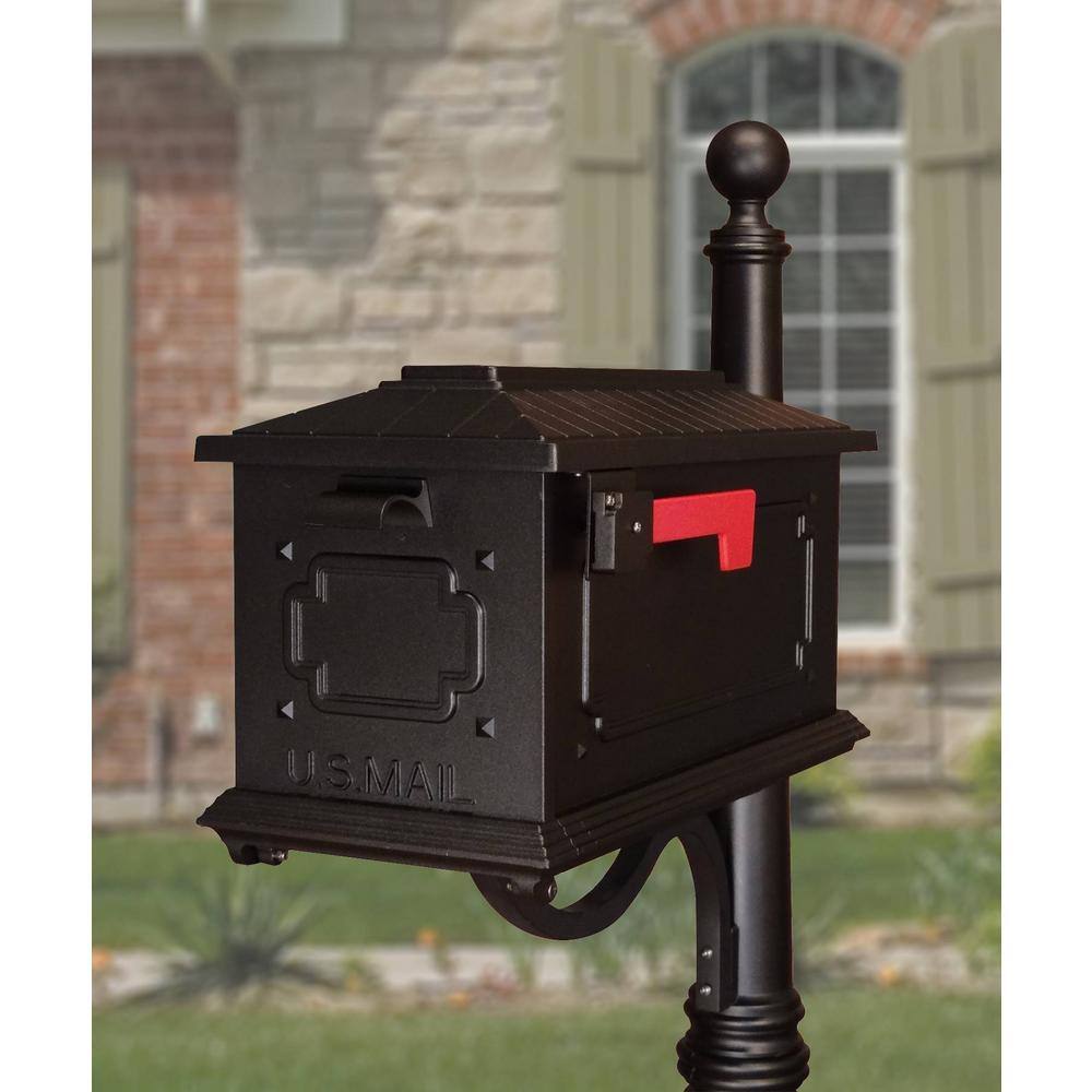 Kingston Black Aluminum Post Mount Mailbox
