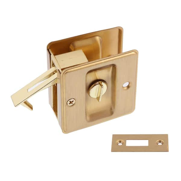 Satin Brass Pocket Privacy Pull