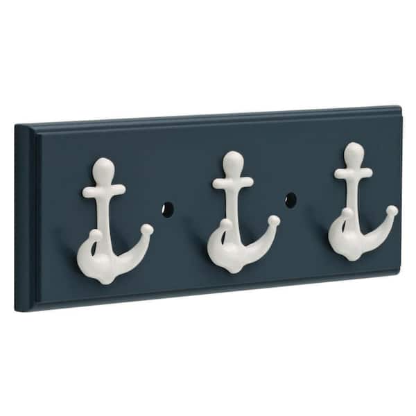 Liberty 12 in. Gray and White Anchor Key Rack