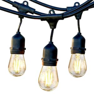 Ambience Pro 7-Light 24 ft. Outdoor Plug-in 2W 2700k LED S14 Hanging Edison Bulb String-Light