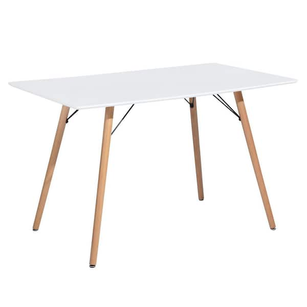 Homy Casa Rookie 31.5 in. White Square Manuefactured Wood Table Top Solid  Beech Wood Legs Dining Table ROOKIE SQUARE TABLE WHITE - The Home Depot