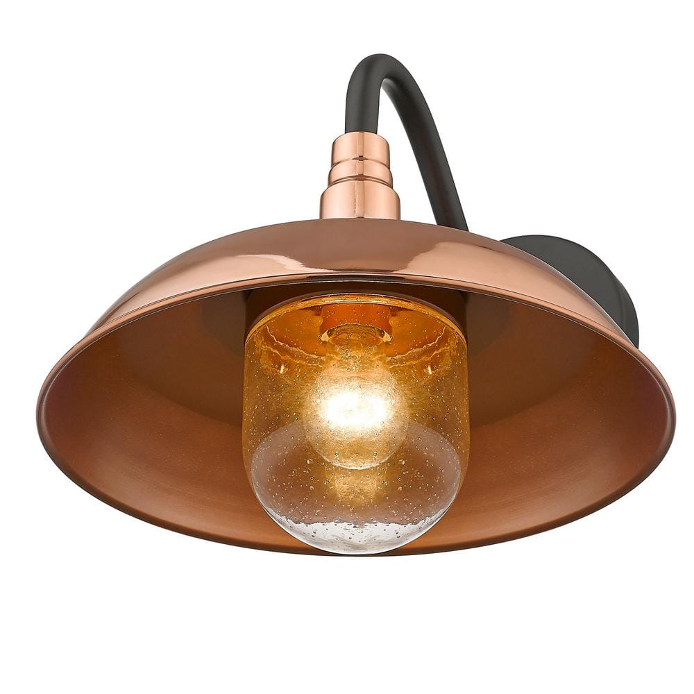 Burry 14" Copper Dimmable Wall Sconce with Seedy Glass