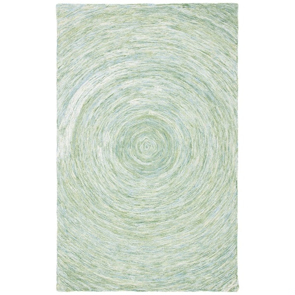 Ikat 9 ft. x 12 ft. Sage/Green Ascending Gradient Area Rug