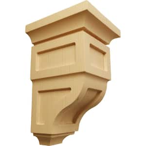3-1/2 in. x 6 in. x 3-3/4 in. Alder Mini Reyes Wood Corbel