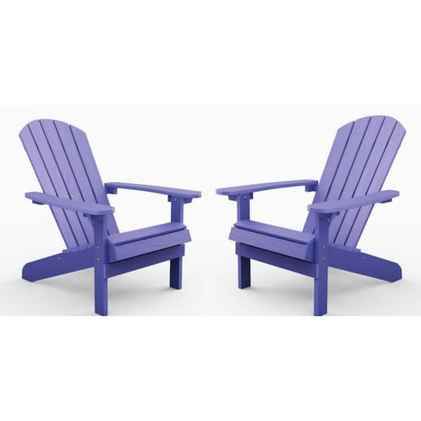 Mximu Classic Purple Plastic Outdoor Patio Adirondack Chair (Set of 2)