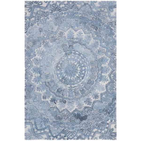 SAFAVIEH Marquee Blue/Ivory 4 ft. x 6 ft. Floral Oriental Area Rug