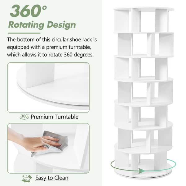 64.9 in. H x 23.6 in. W White Particle Board Shoe Storage Cabinet