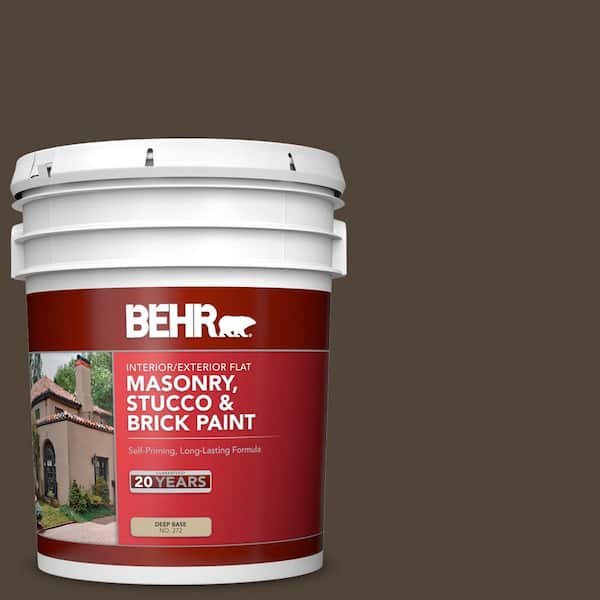 5 gal. #790B-7 Bitter Chocolate Flat Interior/Exterior Masonry, Stucco and Brick Paint