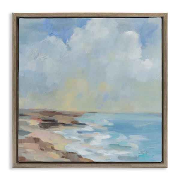 Stupell Industries By The Beach Shore by Silvia Vassileva Brown Floater Frame Nature Graphic Art Print 25 in. x 25 in.