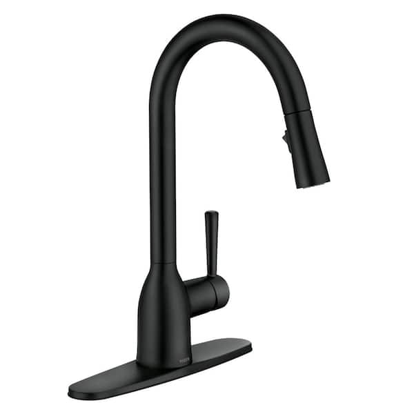 Adler Single-Handle Pull-Down Sprayer Kitchen Faucet with Reflex and Power Clean in Matte Black