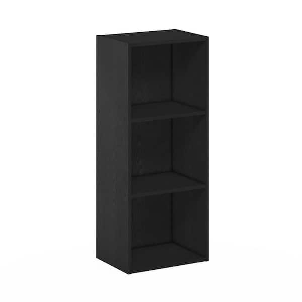 null Tropika 31.49 in. Tall Blackwood Wood 3-shelf Standard Bookcase with Storage