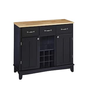 Black and Natural Buffet with Wine Storage