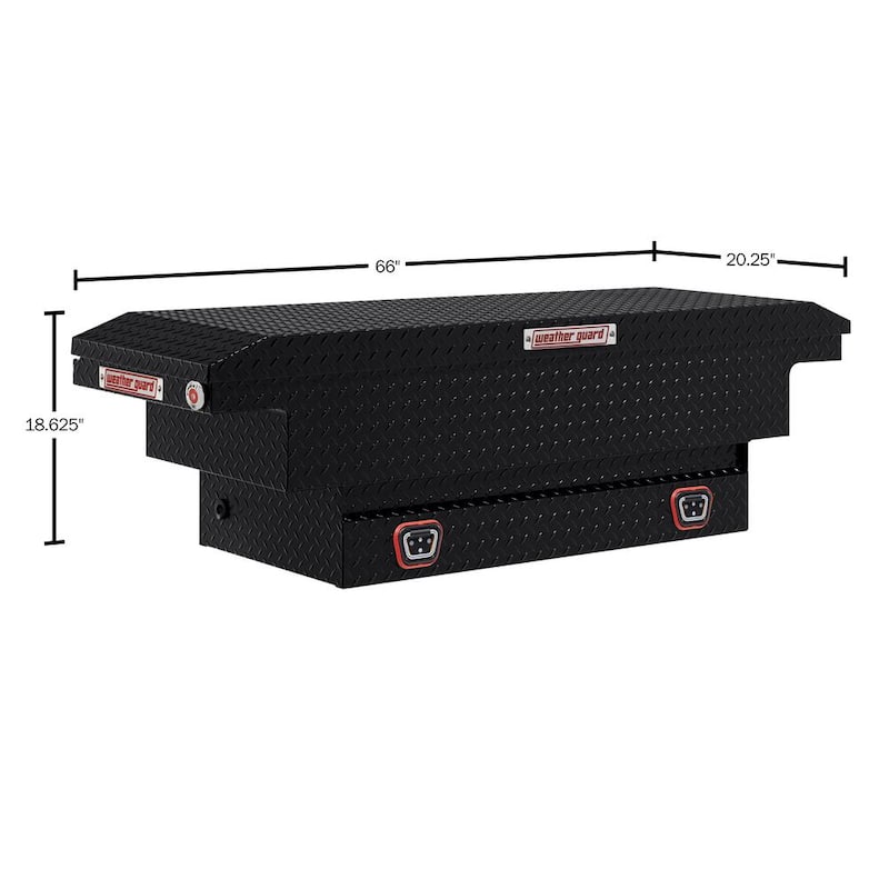 62.5 in. Gloss Black Aluminum Compact Low Profile Crossover Truck Tool Box